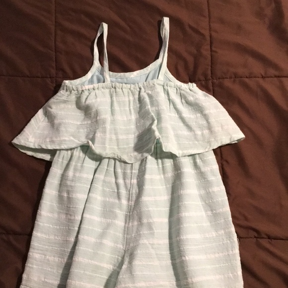 Light mint and white striped color romper. - Picture 2 of 3